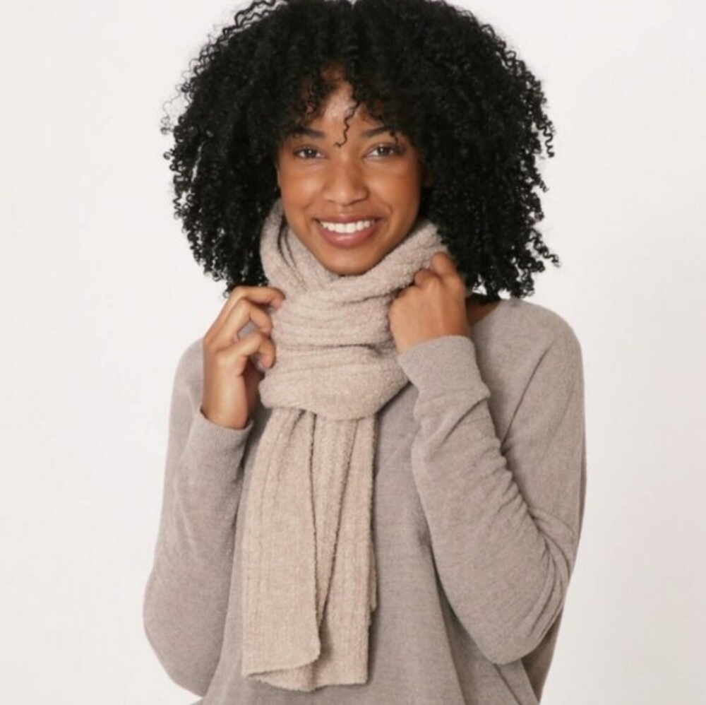 Barefoot Dreams CozyChic Ribbed Lite Scarf Blend Rectangular Chunky Knit Wrap